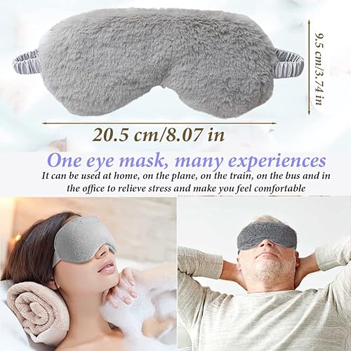 Miniatura 9 de AKOAK Paquete de 1 máscara de ojos de felpa para dormir, suave y cómoda, transpirable que bloquea la luz, protector de sueño, adecuado para adultos,