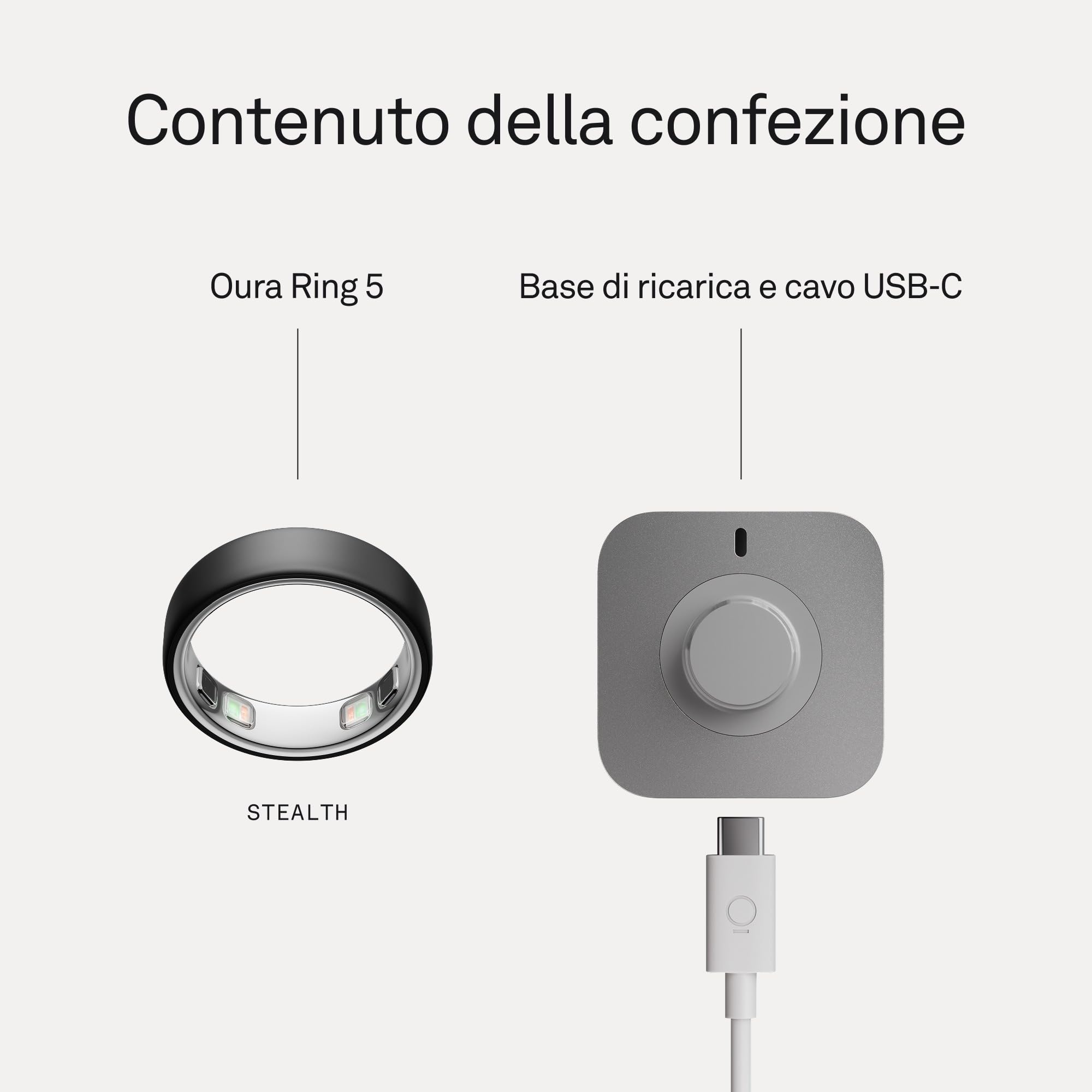 OURA Ring 5 Stealth - Misura 7 - Misura la taglia prima dell'acquisto