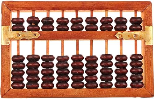 Miniatura 4 de Ábaco aritmético de cuentas de madera chino vintage con conteo de calculadoras de caja