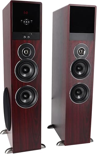 Miniatura 7 de Rockville TM80C - Altavoces de torre de cine en casa alimentados por cereza de 8 pulgadas SubBluetoothUSB