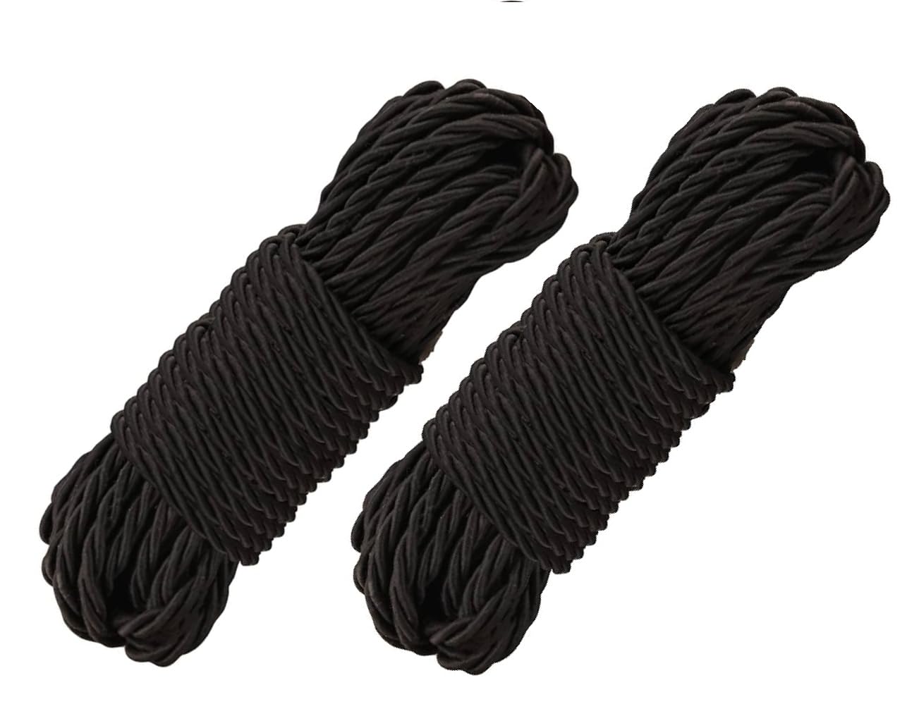Leg Guard Rope Extra Long Heavy Duty Pack of 2 Black 28 Meter, Universal Bike Fit Compatible for Royal Enfield Bullet Classic & All Bikes Motorcycles Strong Binding Rope-image-3