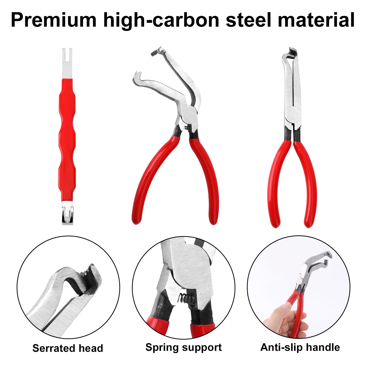 3pz Sconnettore Elettrico Pinza Kit, Autoveicolo Terminale Rimozione Attrezzo Filo Connettore Separatore Pinze Universale Kit Attrezzi per Automobile Camion Riparazione (Rosso)