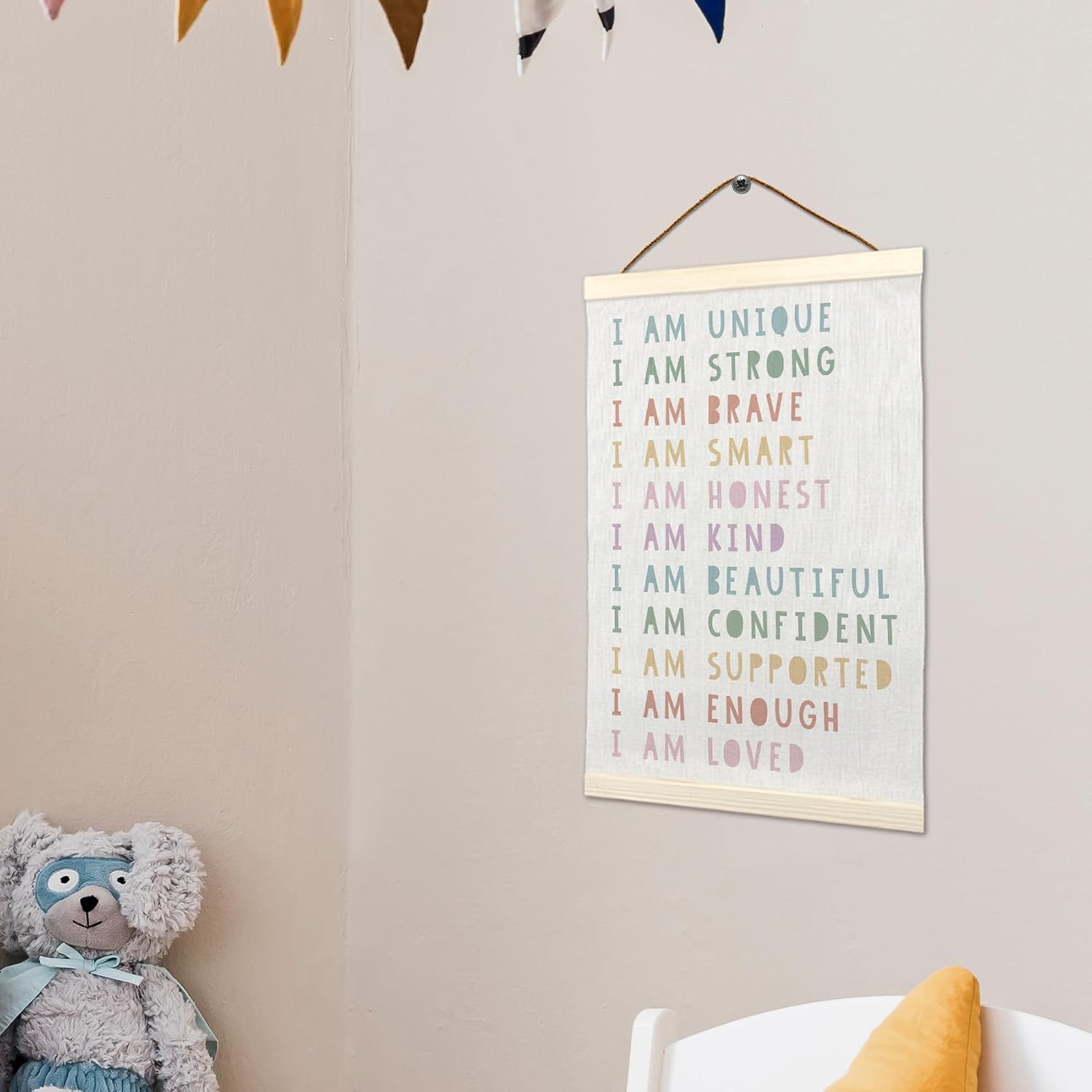 LKETW Classroom Wall Decor – Positive Affirmations for Kids, Inspirational Boho Poster Hanger Frame 12x16 Inch, Motivational Hanging Banner for Kids Room Playroom or Homeschool Decor image 3