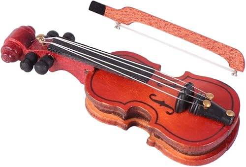 SHOWERORO violín modelo niñas cumpleaños pastel decoración violín miniatura DIY ornamento accesorios cumpleaños toppers para pasteles 1 12 Miniatura