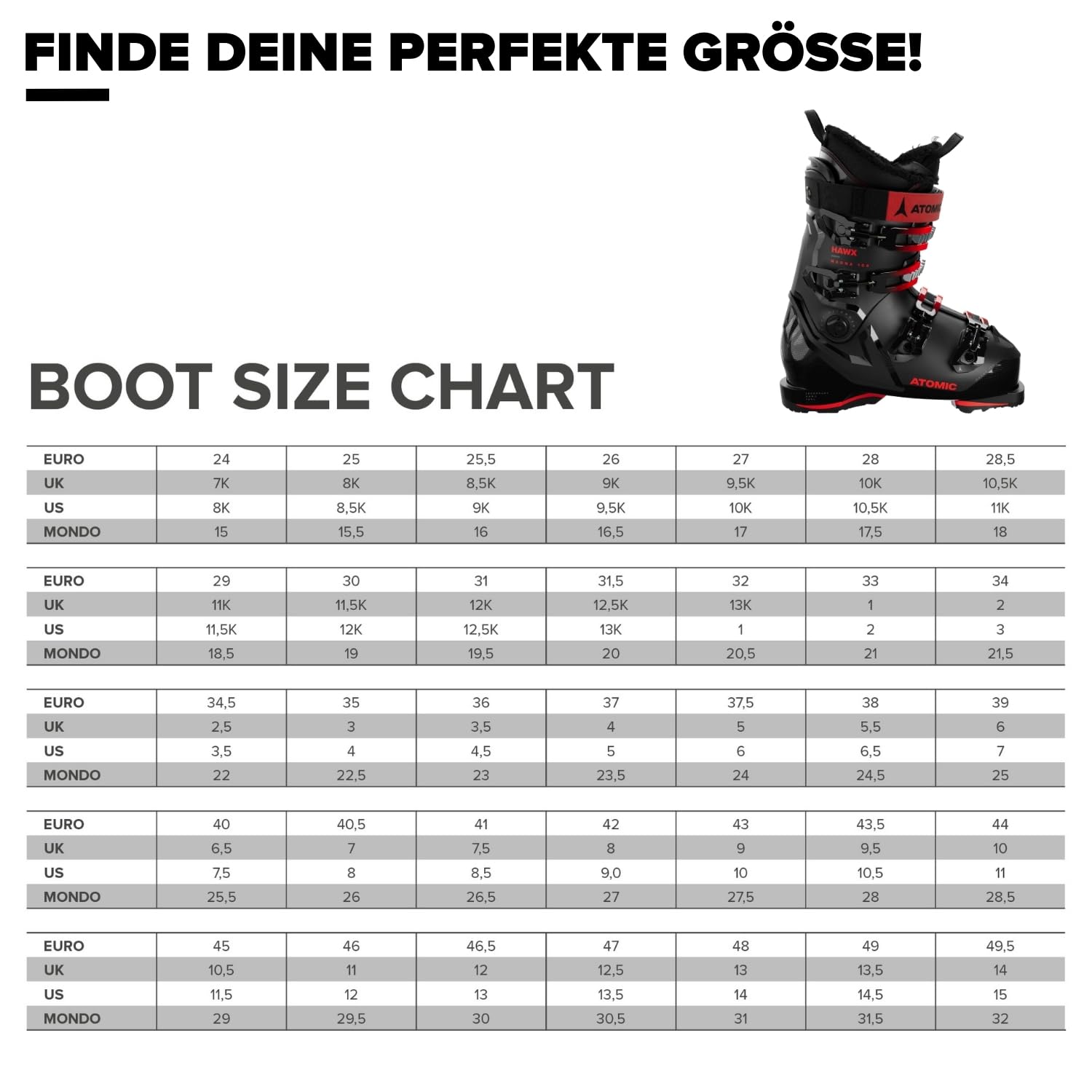 Atomic HAWX Magna 100 GW Skischuhe - Alpin-Skischuh für Erwachsene in Black/Red - 102mm breite Passform - Stabile Prolite Konstruktion - Memory Fit für präzisen Sitz