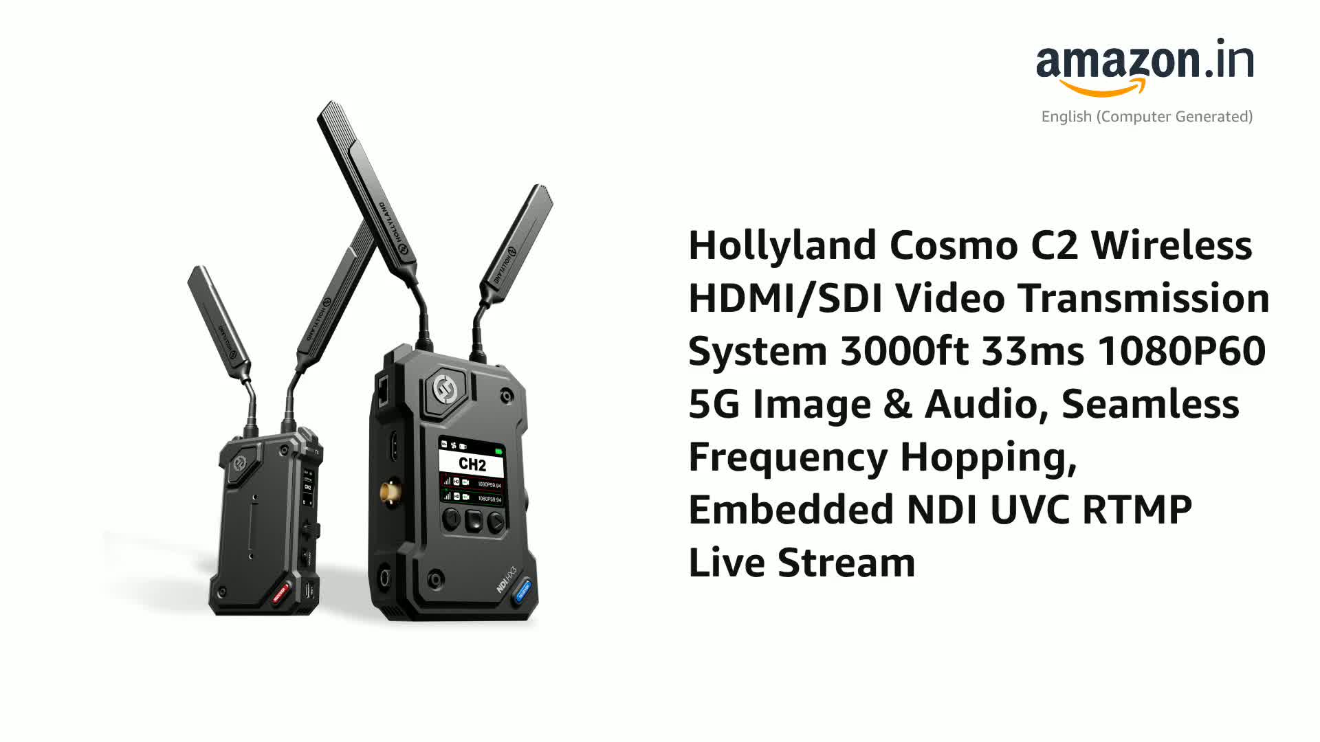Hollyland Cosmo C2 ワイヤレスビデオ伝送システム Hollyland Cosmo C2 HDMI/SDI Wireless Video HL-COSMO C2 2TX 1RX