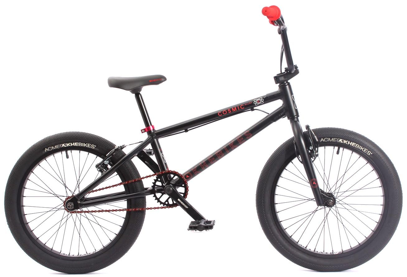 KHEbikes KHE Cosmic AL 20" BMX – Alluminio BMX Freestyle Bike 10,6 kg – Affix Rotor – Freni a V anteriori e posteriori – Pneumatici Acme 2.40 – nero opaco – per conducente 135 – 170 cm – modello 2025