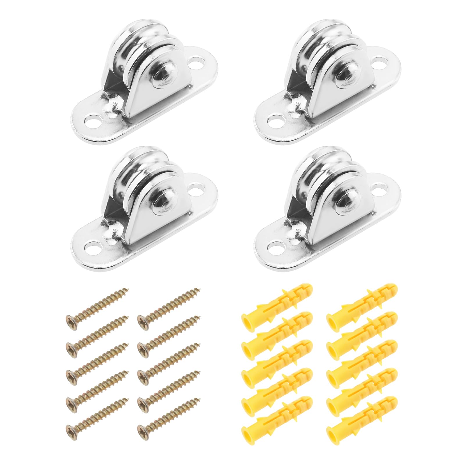 4 Poleas De Metal De 25 Mm De Diámetro Con Poleas De Rodamiento De Bolas Polea Direccional De ángulo Ajustable Con Tornillos Para Kits De Bricolaje De Toldo De Protección Solar