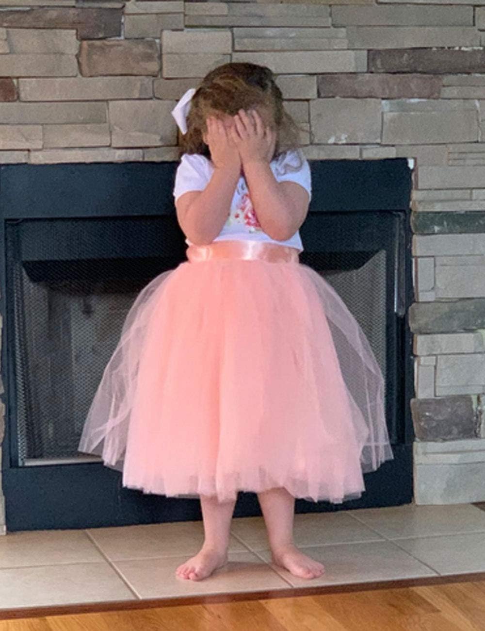 Cilucu Girls Tutu Skirts Toddler Baby Girl Tulle Fluffy Skirt Kids Dance Ballet Tutu with Satin Bow 5-Layer 4-8 Years Old