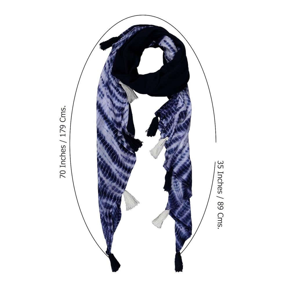 Amazon.com: RAJRANG Indigo Blue Shibori Scarf Japanese