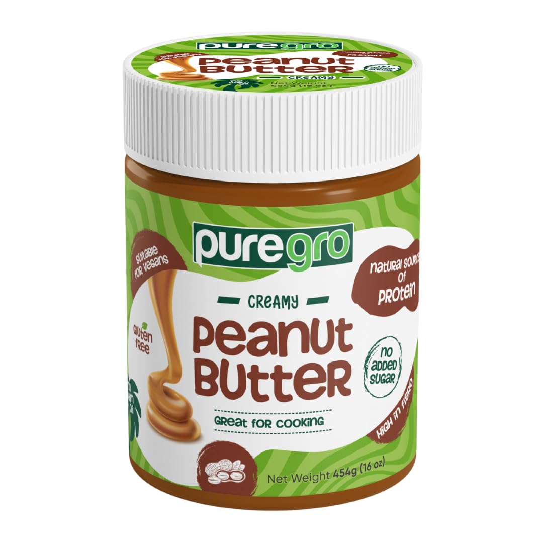 Puregro Creamy Peanut Butter 454g | Smooth, Rich, and Premium Peanut Butter | Made from Quality Roasted Peanuts | Perfect for Toast, Baking, Snacks, and Everyday Family Use