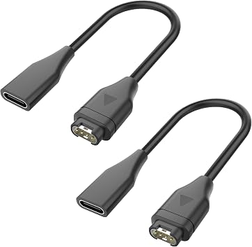 2 Pack USB C Female Charging Cable for Garmin Watch Fenix 7 7S 7X 6 6S 6X 5 5S 5X, Forerunner 965 945 245 45, Vivoactive 3 4 4s, Venu 2 2s,Instinct,USB-C Charger Cable for Garmin Watch