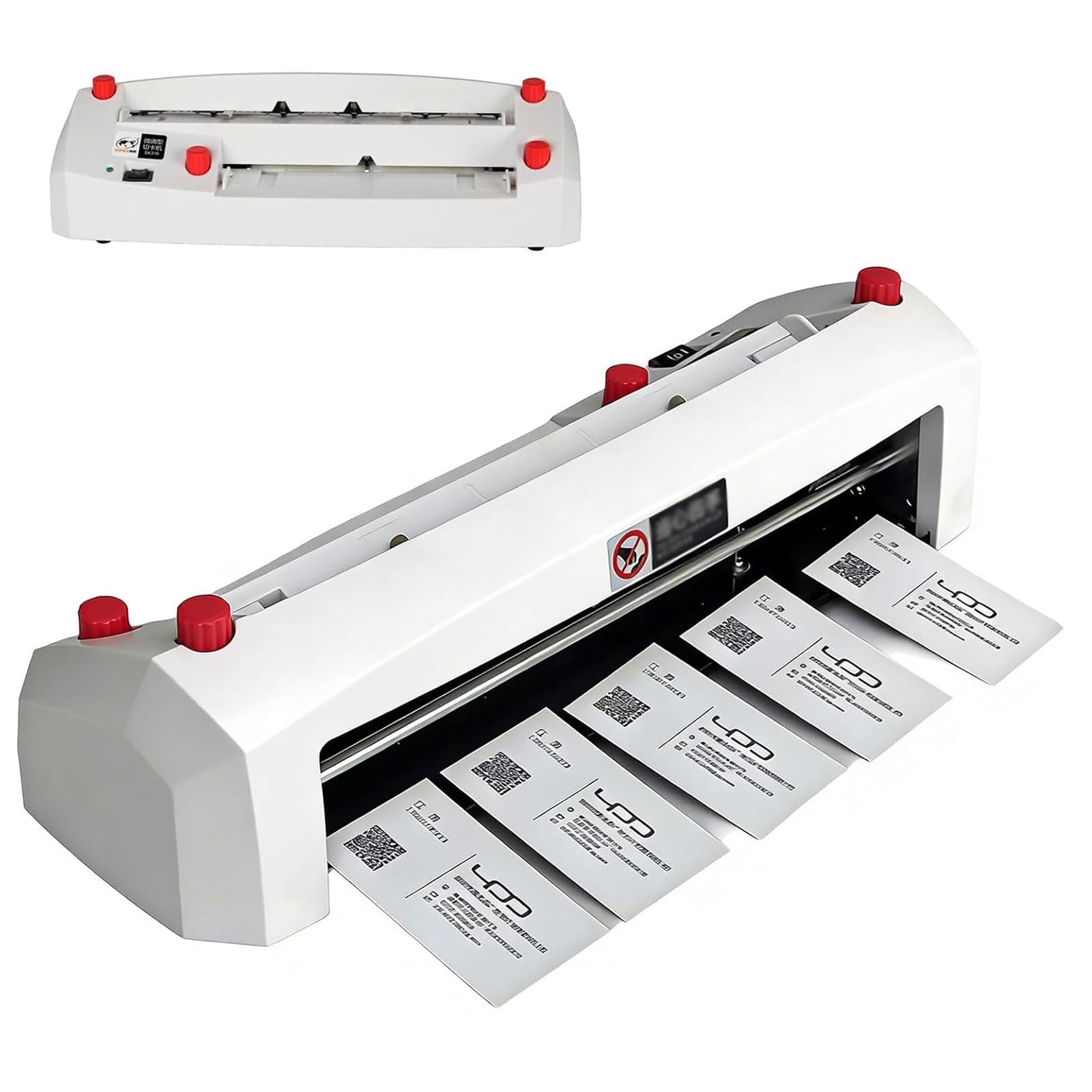 Taglierina automatica per biglietti da visita, taglierina elettrica A4 con sistema a 9 lame, taglio di precisione 120-300 gsm, 100 carte veloci in 2-3 minuti, per stamperia e ufficio