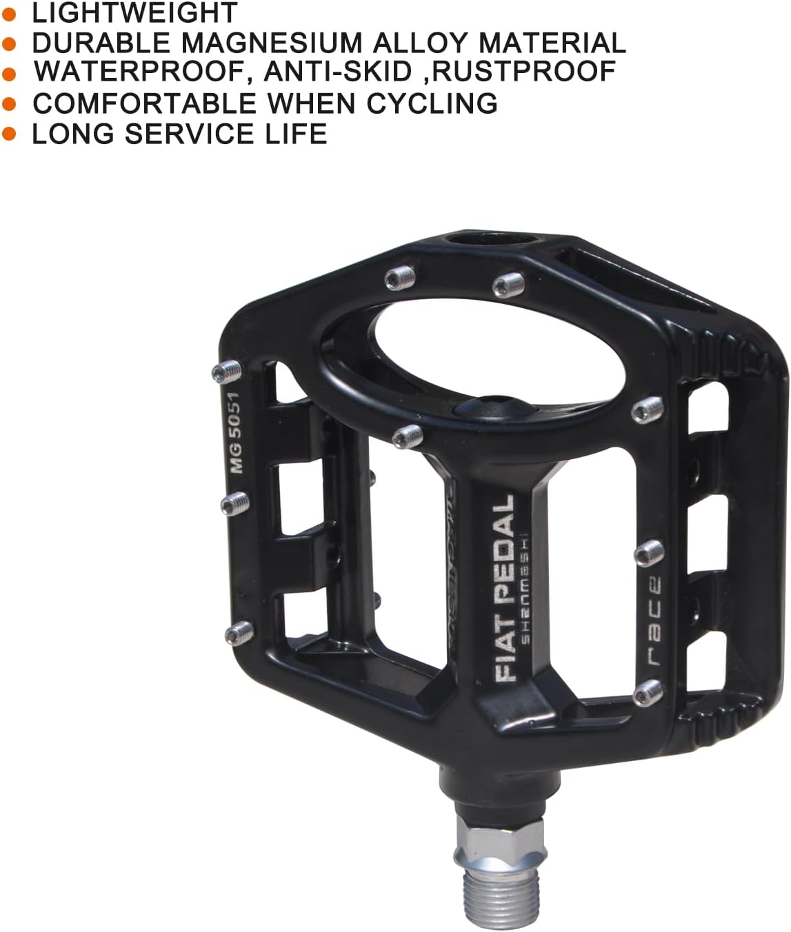 UPANBIKE Magnesium Alloy Bike Pedals 9/16'' Spindle Bearing High-Strength Non-Slip Large Flat Platform for Mountain Bike Road Bicycle