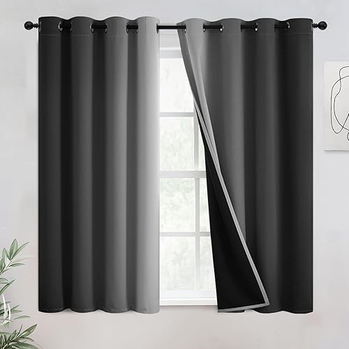 Miniatura 32 de COSVIYA Juego de 2 paneles de cortinas 100% opacas de 84 pulgadas de largo, color verde degradado, oscurecimiento de la habitación, con ojales, con