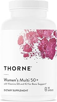 THORNE - Women's Multi 50+ - Comprehensive Daily Multi with Vitamins A, B6, B12, C, D, E, K, Zinc & More - Support Heart, Brain, Bone & Immune Health* - Third-Party Certified - 180 Capsules
