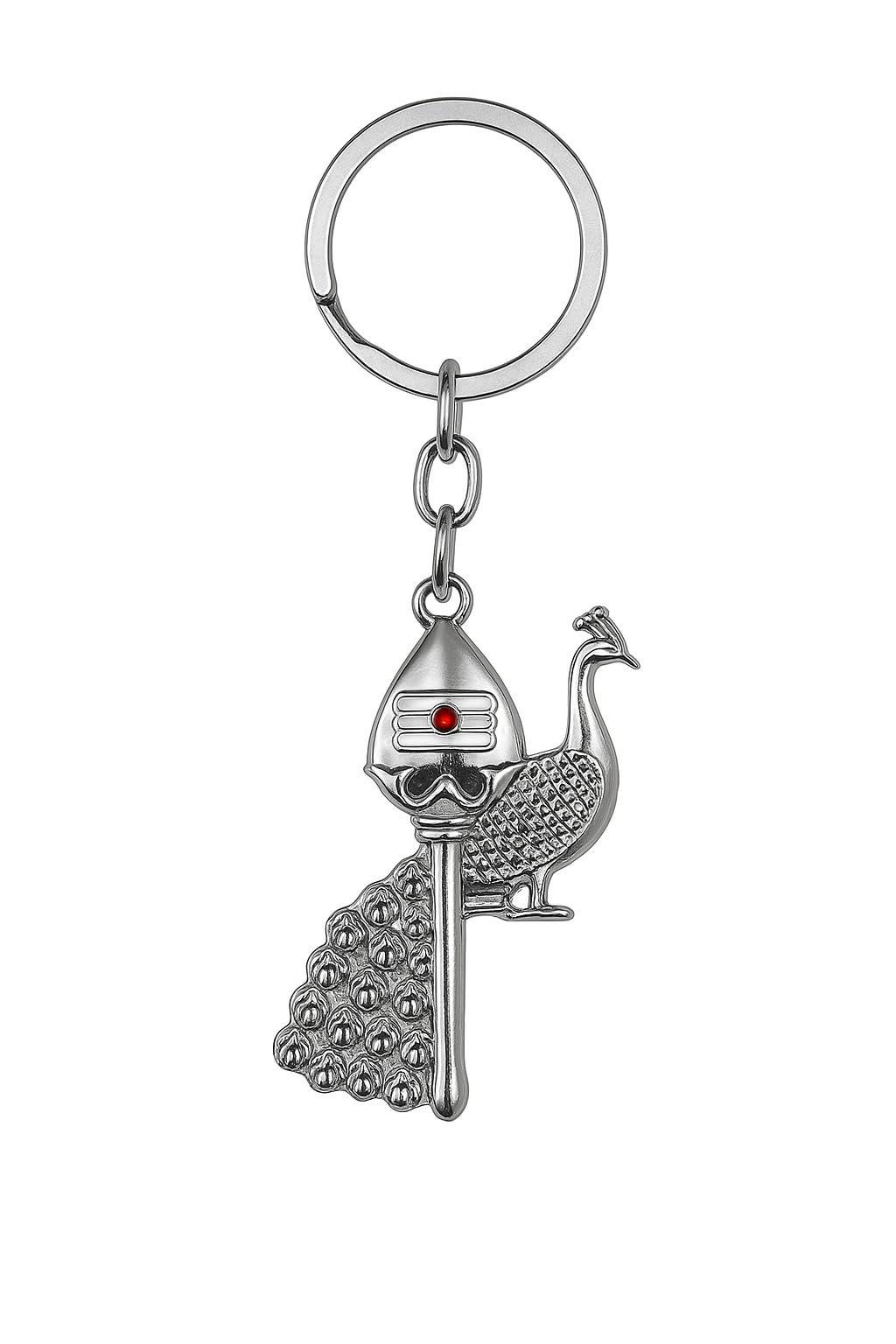 Lord Murugan Om Vel with Peacock Metal Key Ring for Bike, Car & Home | Tamil Hindu God Karthikeya Keychain for Men & Women | Devotional Gift Item | Made in India-image-22
