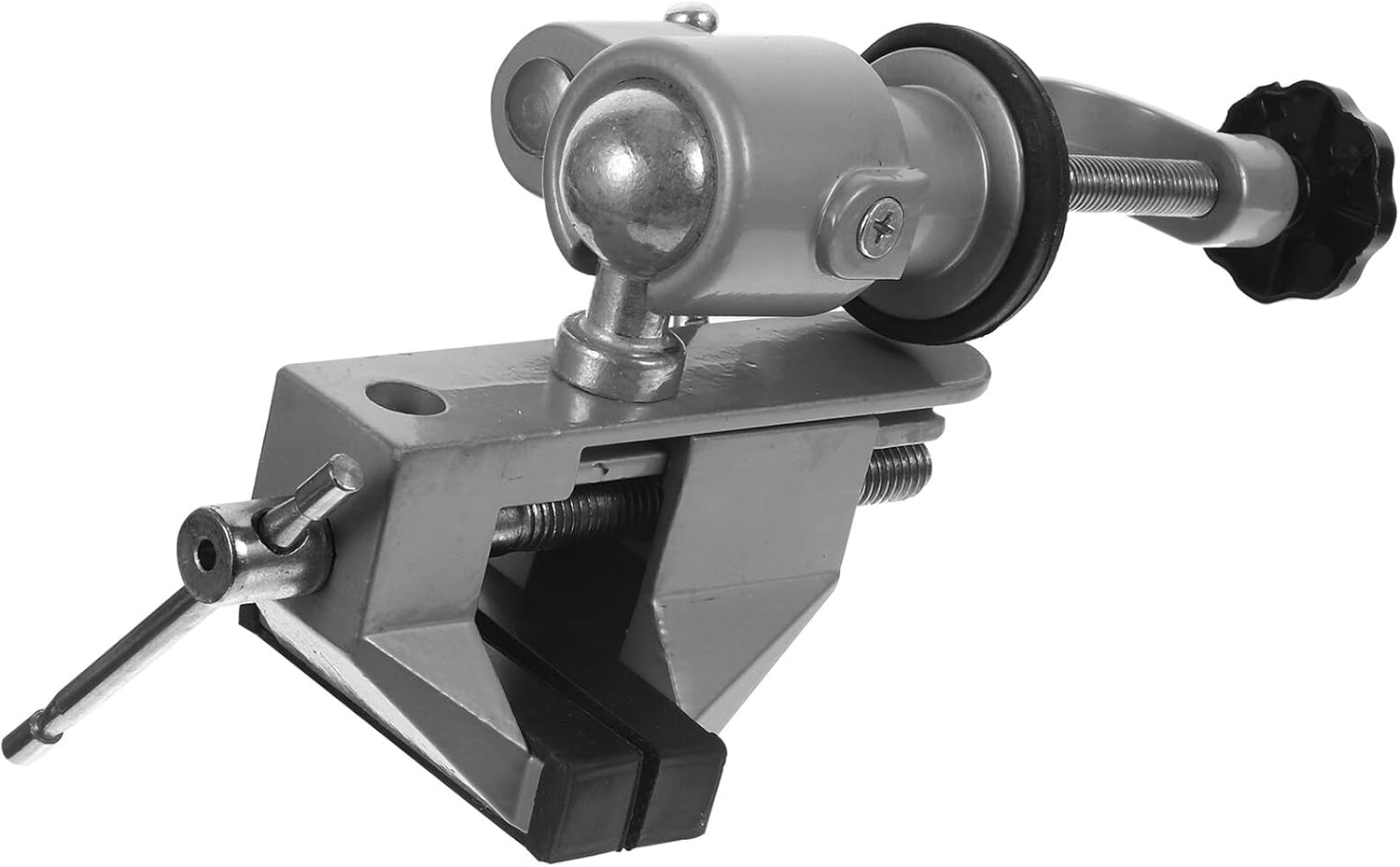 Rotatable Table Vise Clamp with Rubber Sleeve Multipurpose Bench Clamp for Woodworking and Drilling Anti-slip Jaw Workbench Tool Fits Tables Up to Thick