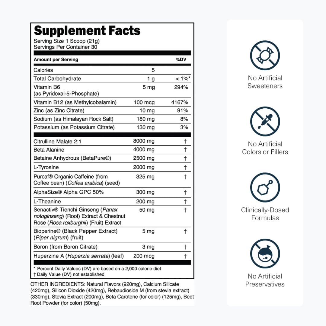 Transparent Labs Bulk Black Pre Workout - 30 Servings, Strawberry Mango — Amazon image 3