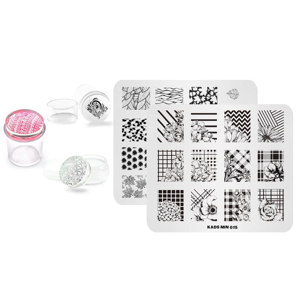 10 Stück Nail Art Stamping Schablonen – 8x6 Cm, Mit Metall-Schaber, Für Nageldesigns Mit Blumen-Motiven