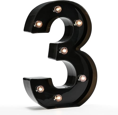 Miniatura 36 de OYCBUZO - Letrero de letras de carpa del alfabeto negro con luz LED para marquesina con número de luces para luz nocturna, barra de hogar, lámpara