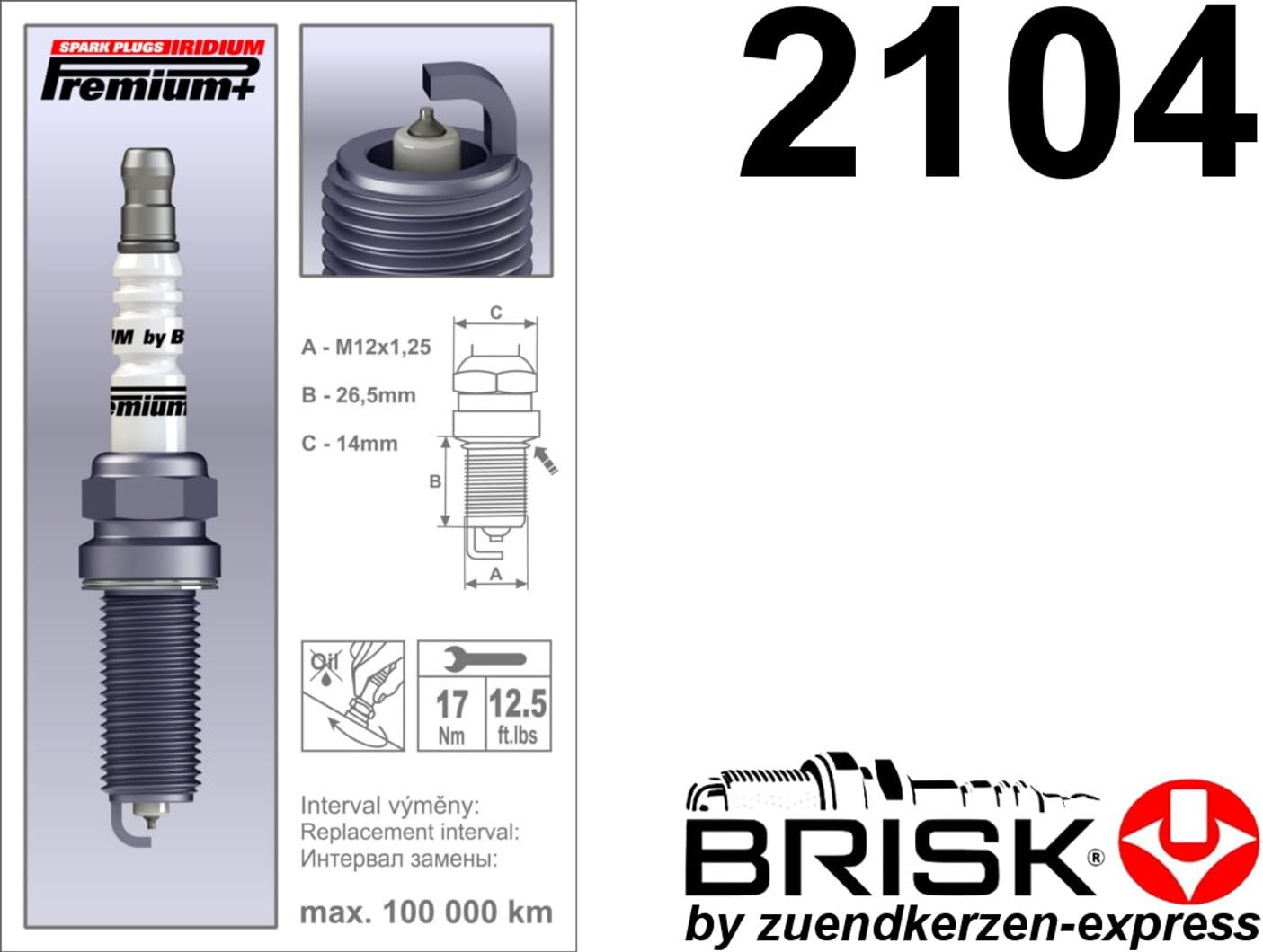 BRISK Iridium Premium+ Plus P46 MR15YIR-1 2104 Zündkerzen, 4 Stück