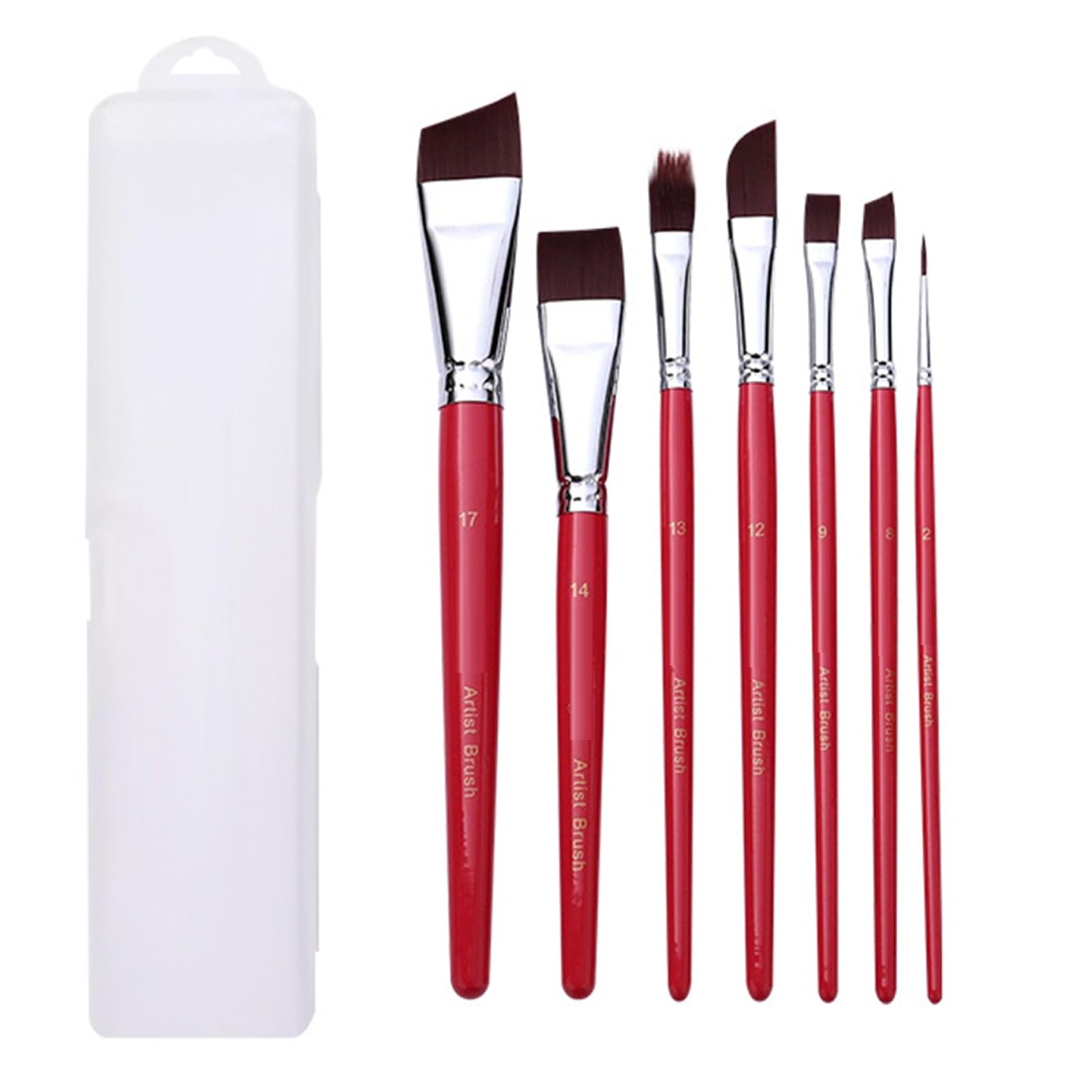 7/10 / 17x Nylon Hair Painting Brush Artist Paint Brush Watercolor Paint Drawing Supplies for Body Face Painting