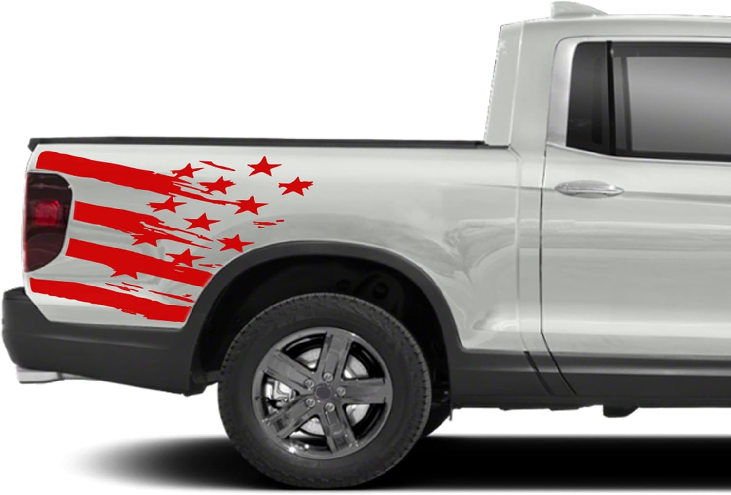 Bubbles Designs Black US Flag Graphic Stickers Decals for Honda Ridgeline (Glossy Vinyl, 7 Year Durability)