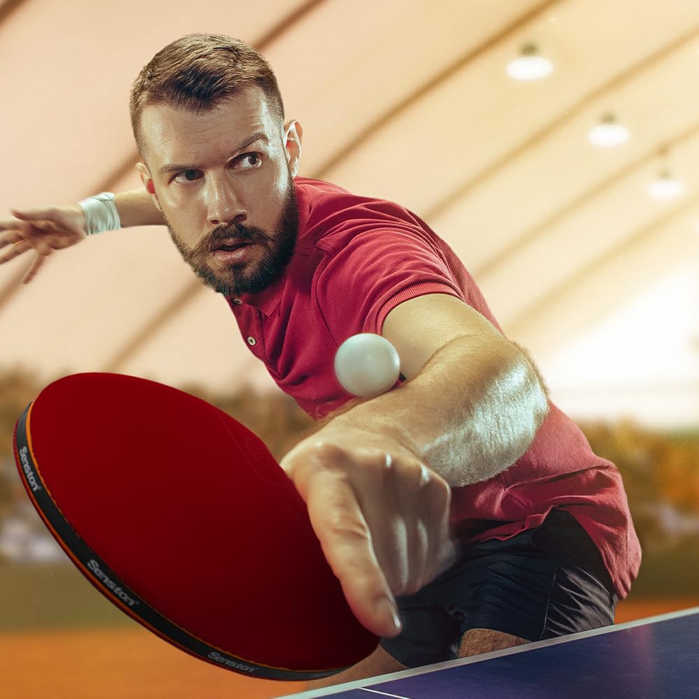 Senston Raqueta de ping y pong profesional con tecnología de carbono, juego de raquetas para avanzados, control superior para competición