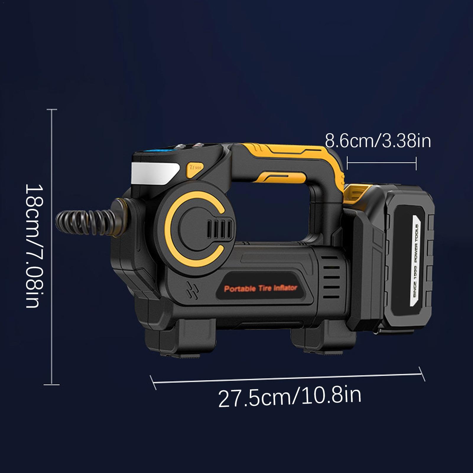Compressore d'aria portatile, pompa di gonfiaggio rapida dei pneumatici, pompa di aria elettrica, pompa automatica wireless con display digitale per palloni, palloncini