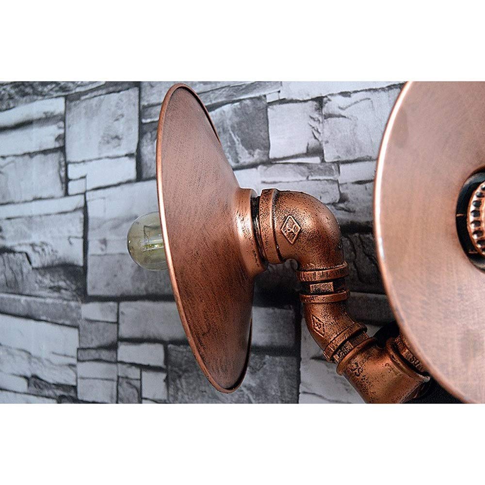 Lámpara de Pared de 2 Luces Lámpara de Pared de Tubo de Hierro Forjado Vintage Loft Industrial Restaurante Creativo Personalizado Bar Sótano Escalera Pasillo E27 Aplique de Pared Iluminación