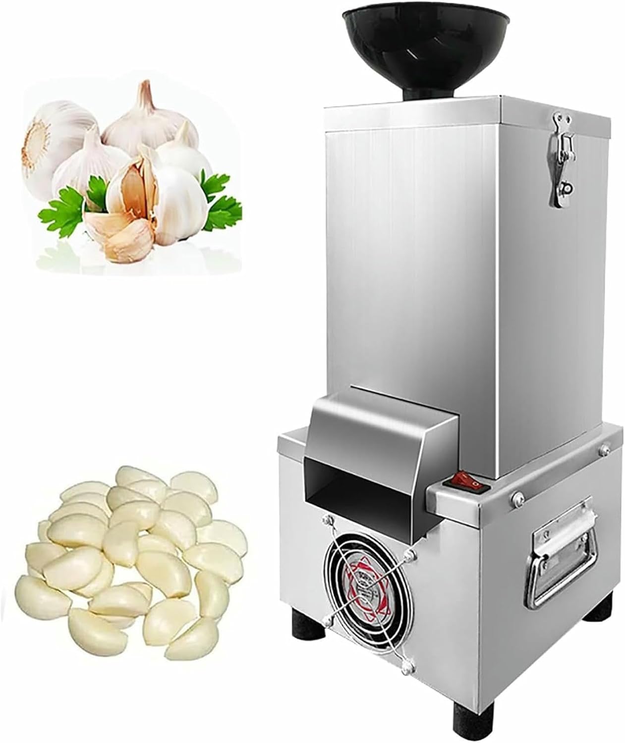 Garlic Peeler Garlic Skin Commercial Electric Garlic Peeler, 20-25KG/H Garlic Peeling Machine, Stainless Steel Body, Fast and Labor-Saving, Removable for Cleaning