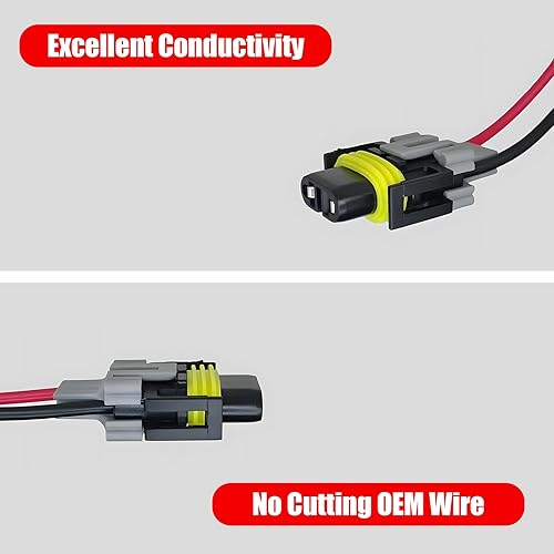 Miniatura 2 de leediga Pack-2 - Conector de arnés de luz antiniebla con cable, enchufe adaptador de coleta impermeable H11, DJ7028Y-2.8-21, accesorios universales