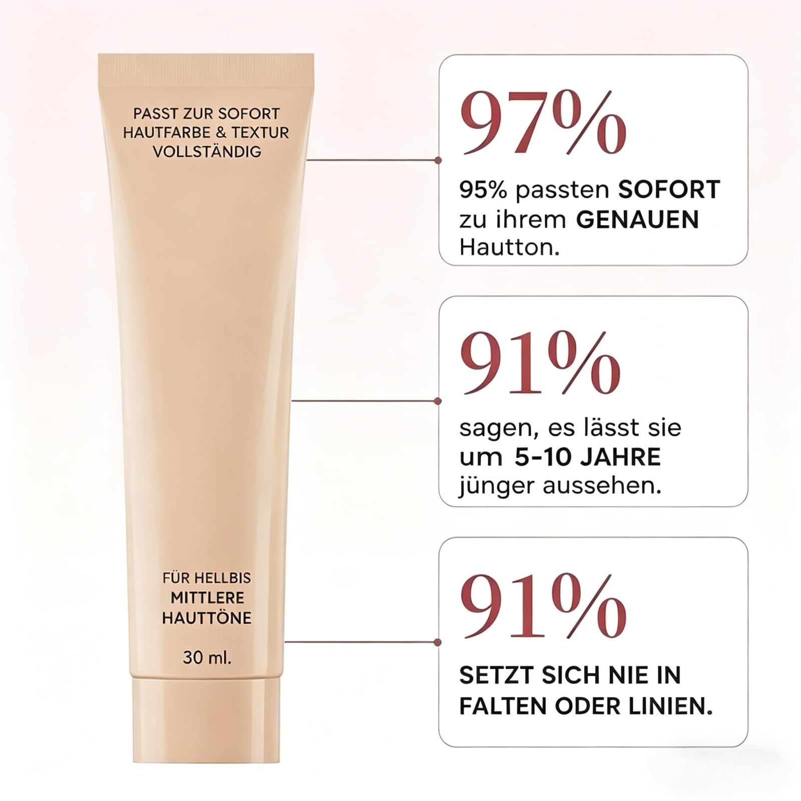 Luxe Foundation Colour Changing PH - Base de maquillaje que adapta su color controlada por el pH, con cobertura acumulable, crema hidratante de larga duración para crear un maquillaje refinado (3