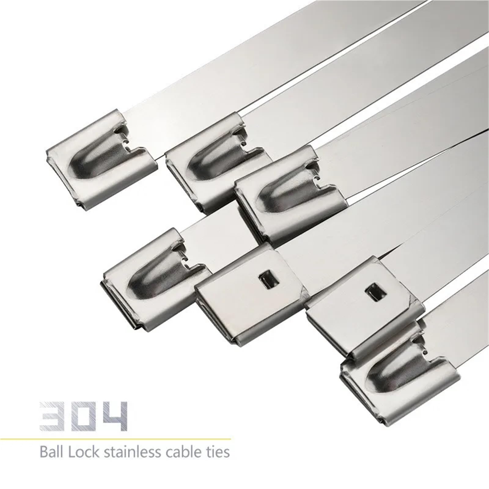 Fascette in Acciaio Inox 20 fascette stringicavo in acciaio inossidabile da 4,6/7,9 mm, con chiusura a zip, rivestite in metallo, multifunzionali, for scarico.(7.9mm(0.31inch),1000mm(39.37inch))
