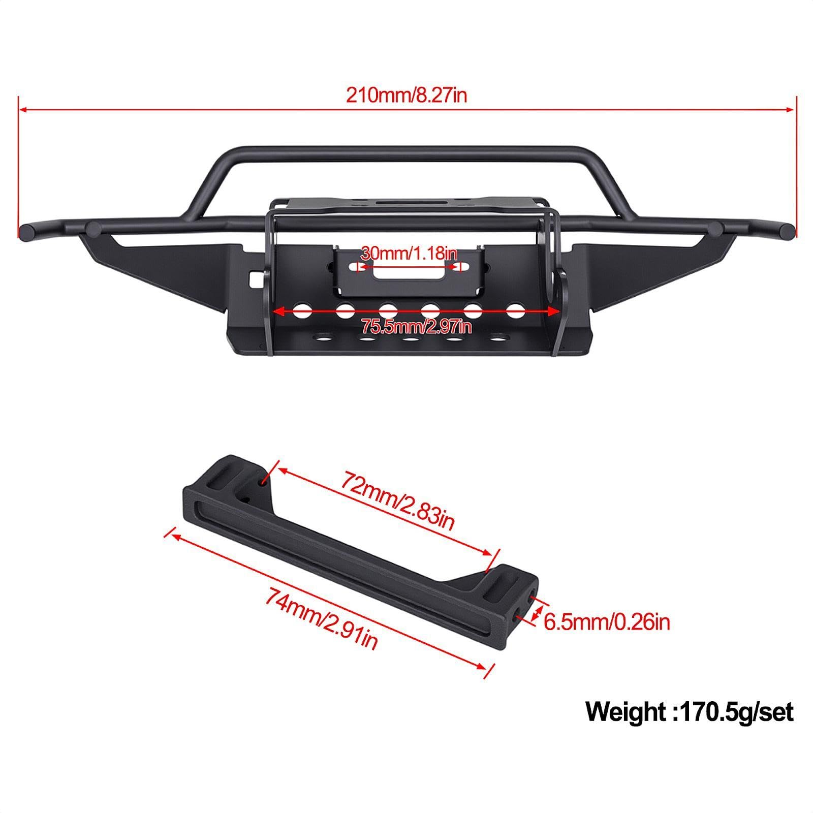 Harilla Ingranaggio Anteriore Regolabile per Auto RC in 1:10, Accessori di Protezione in Acciaio Inossidabile, Parte di aggiornamento per Camion RC 1/10