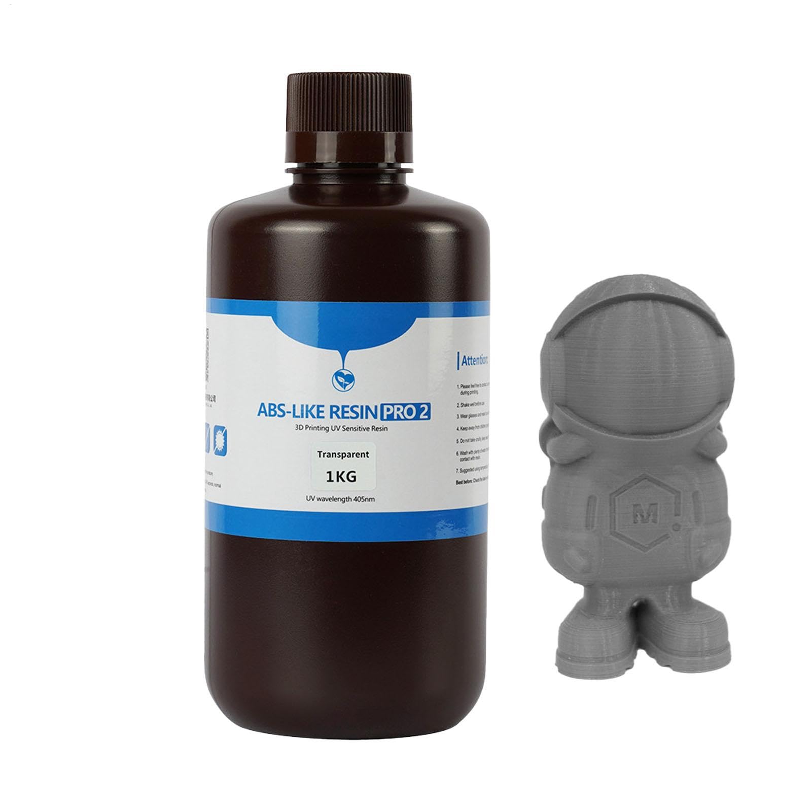 - Resina de impresión, resina líquida para impresora - 1000 g de resina ABS resistente - Resina de fotopolímero de curado UV, resina de impresora de bajo olor, líquido de impresión para figuras de