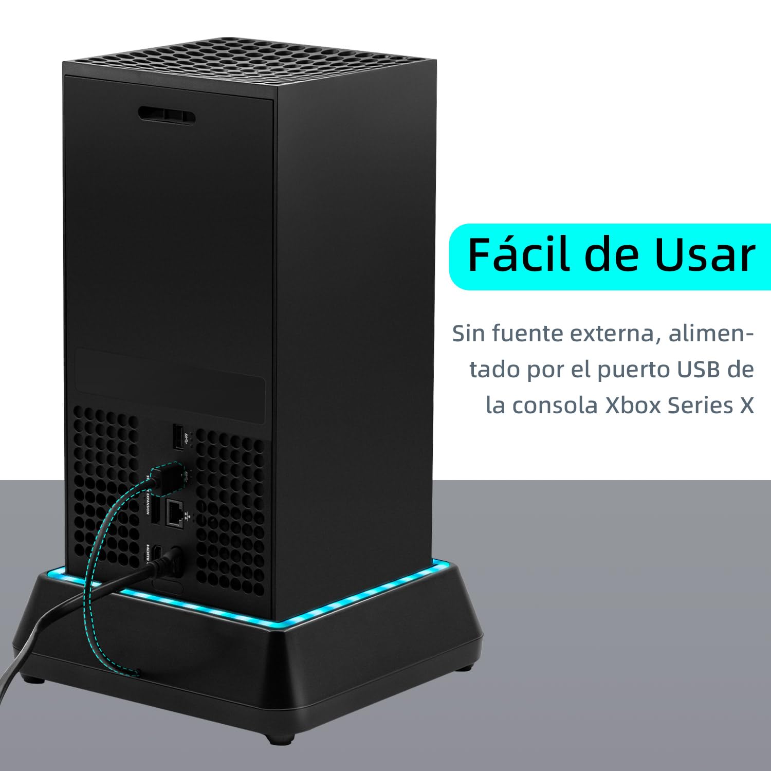 Mcbazel Xbox Series X Soporte de refrigeración con luz RGB/ Función de refrigeración ajustable/ Indicador LED / Puertos USB 3.0 /USB 2.0
