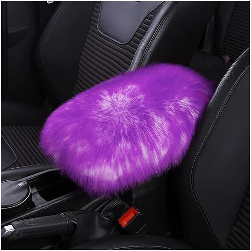 Funda para consola central de automóvil, piel de oveja auténtica, funda de asiento para reposabrazos de automóvil, suave y cálido, cojín protector