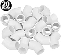 Vista 3 de Paquete de 20 conectores de tubería de PVC de 1/2" con codo de 45 grados (Socket x Socket) de calidad para muebles SCH40, adaptador de esquina