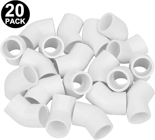 Miniatura 3 de Paquete de 20 conectores de tubería de PVC de 1/2" con codo de 45 grados (Socket x Socket) de calidad para muebles SCH40, adaptador de esquina