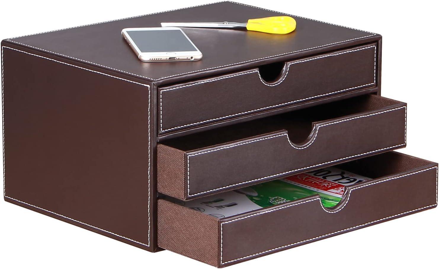 XNONE PU Leather Handmade Desk Organizer,Executive Office