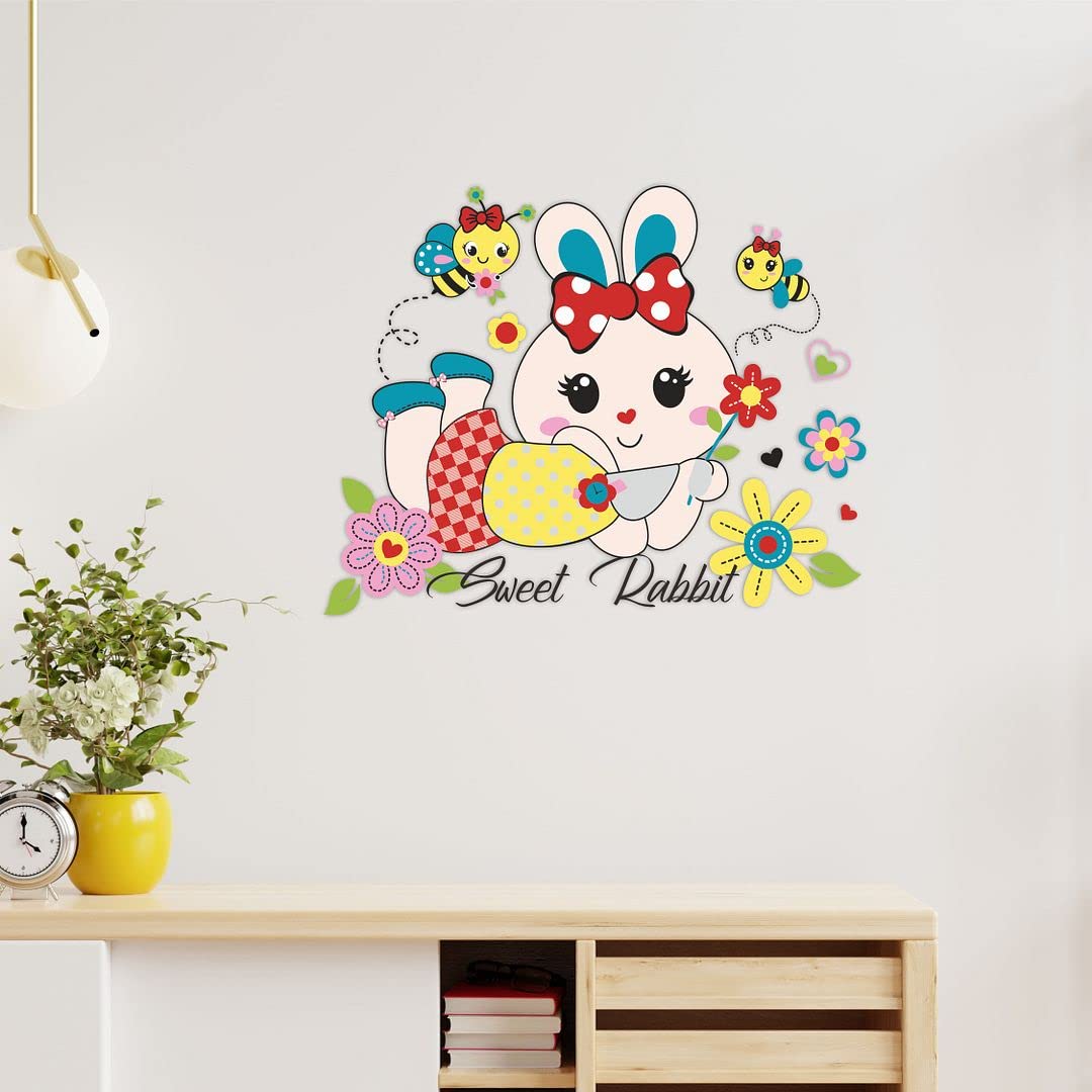 CVANU Sweet Rabbit with Little Bees PVC Vinyl Wall Sticker for Wall Decoration Size 45cm x 60cm_cv22 (B0B652XYRP) Amazon Price History, Amazon Price Tracker