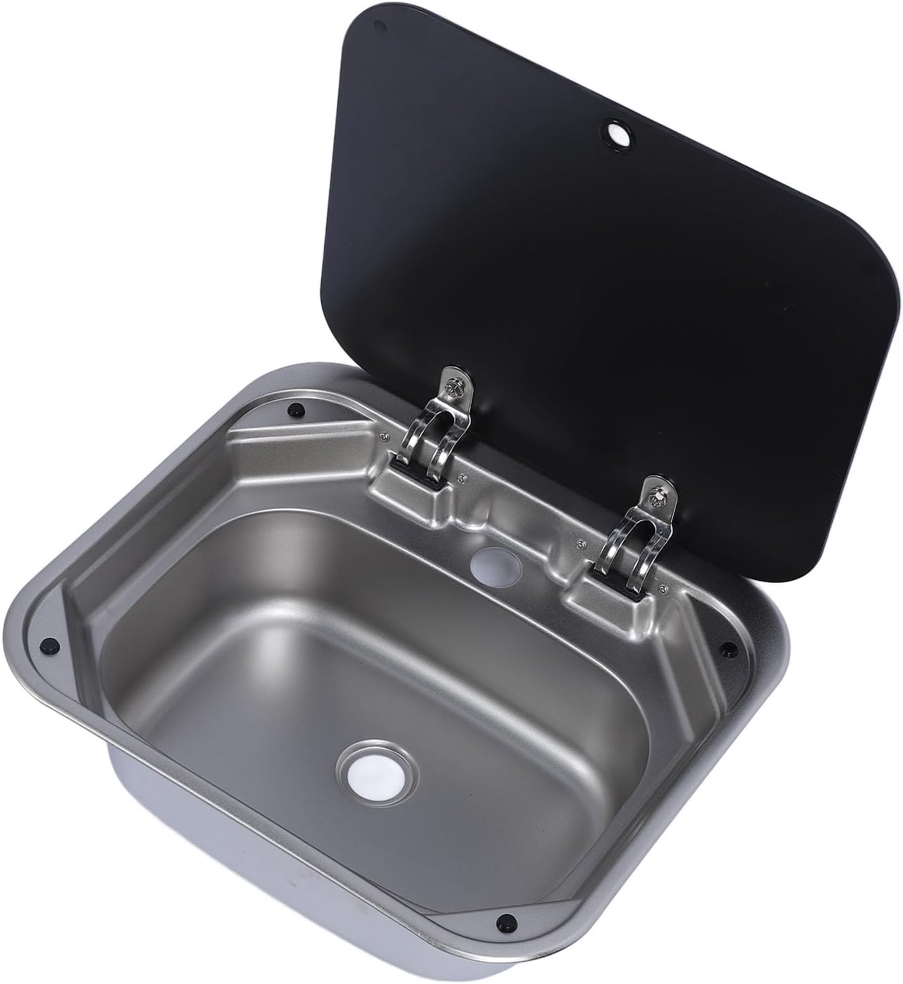 16.5x14.6in Tempered Glass Kitchen Sink Noise-Dampening Features Motorhomes, Caravans & Yachts