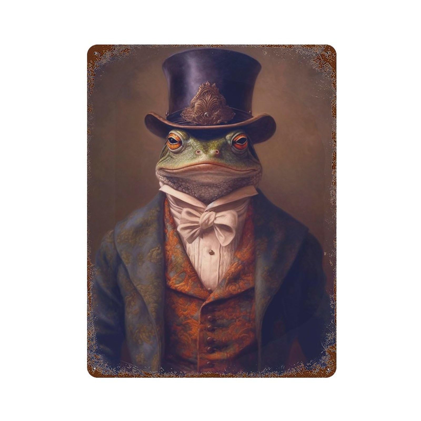 Garage Style Frog Poster Vintage Rust Metal Sign 15.7"x11.8", Retro Wall Decor for Bar And Workshop