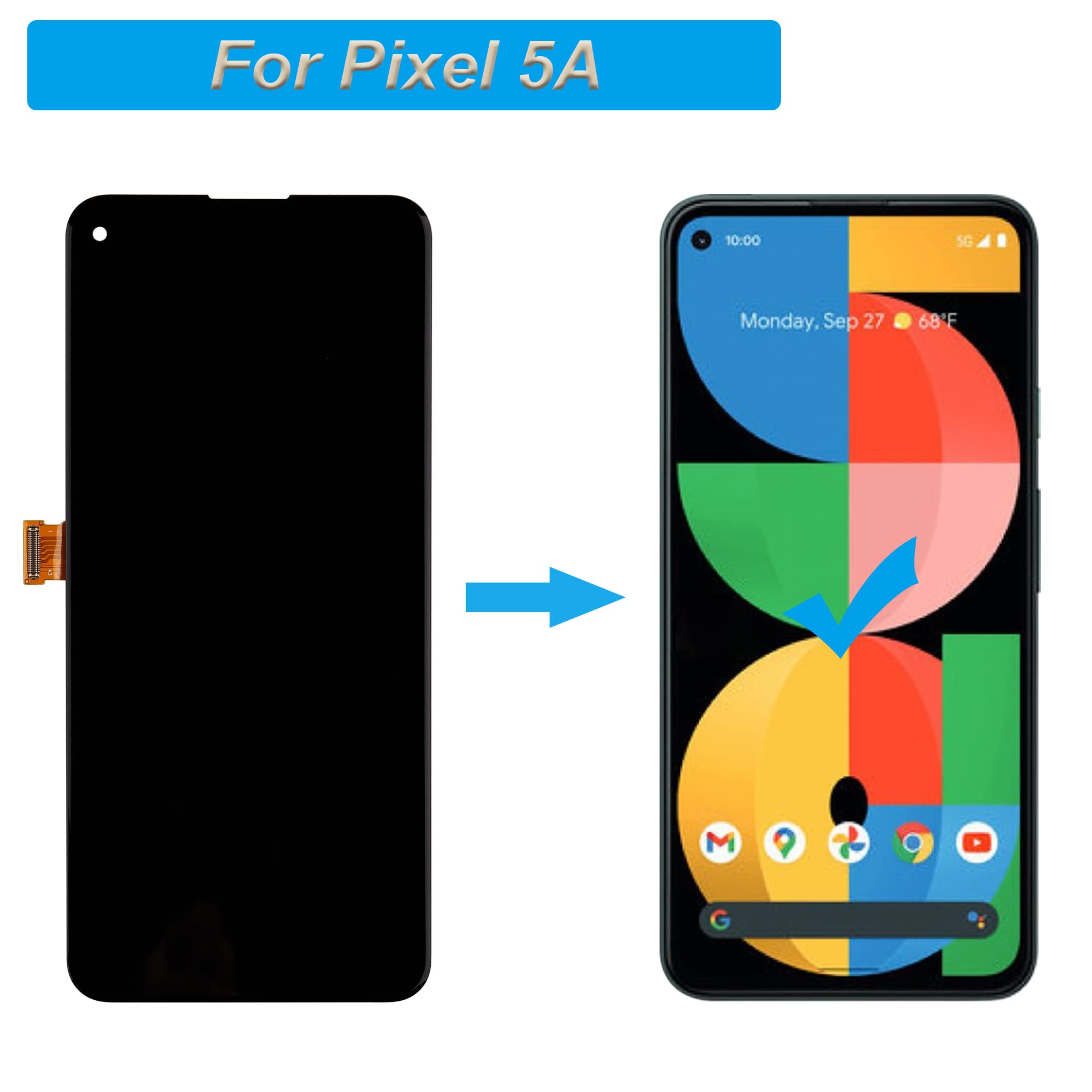 Amazon.com: OLED Display Compatible with Google Pixel 5A 5G 6.34