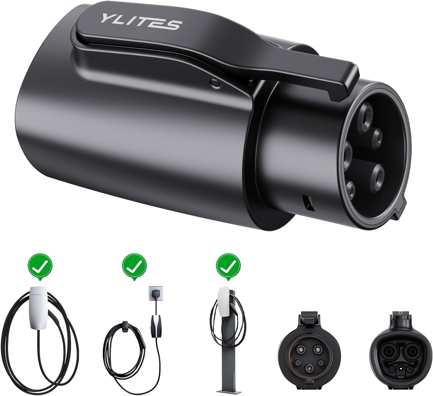 Tesla to J1772 Adapter, NACS to J1772 Adapter Compatible with Tesla Wall Connector, Destination Charger and Mobile Connector, Max 80A 250V Level 2 EV Charging Adapter for J1772 Electric Vehicles | Tight fit, smooth connection, better heat control, Max 80A 250V, for J1772 EVs and PHEVs