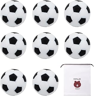Balón de fútbol de repuesto de 8 piezas con bolsa de almacenamiento de fútbol de 1 pieza, futbolín, mini juguete de futbolín de 36 mm, adecuado para celebraciones familiares y fiestas