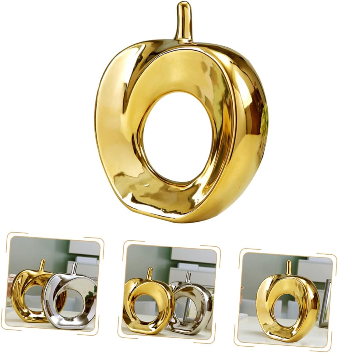 Ornaments Decor Fruit Dining Table Centerpieces Balloon Pump Table Top Bookshelf Porcelain Statue Glass Bookshelf Desktop Art Crafts Miniature Figurines Lucky White Porcelain Plant