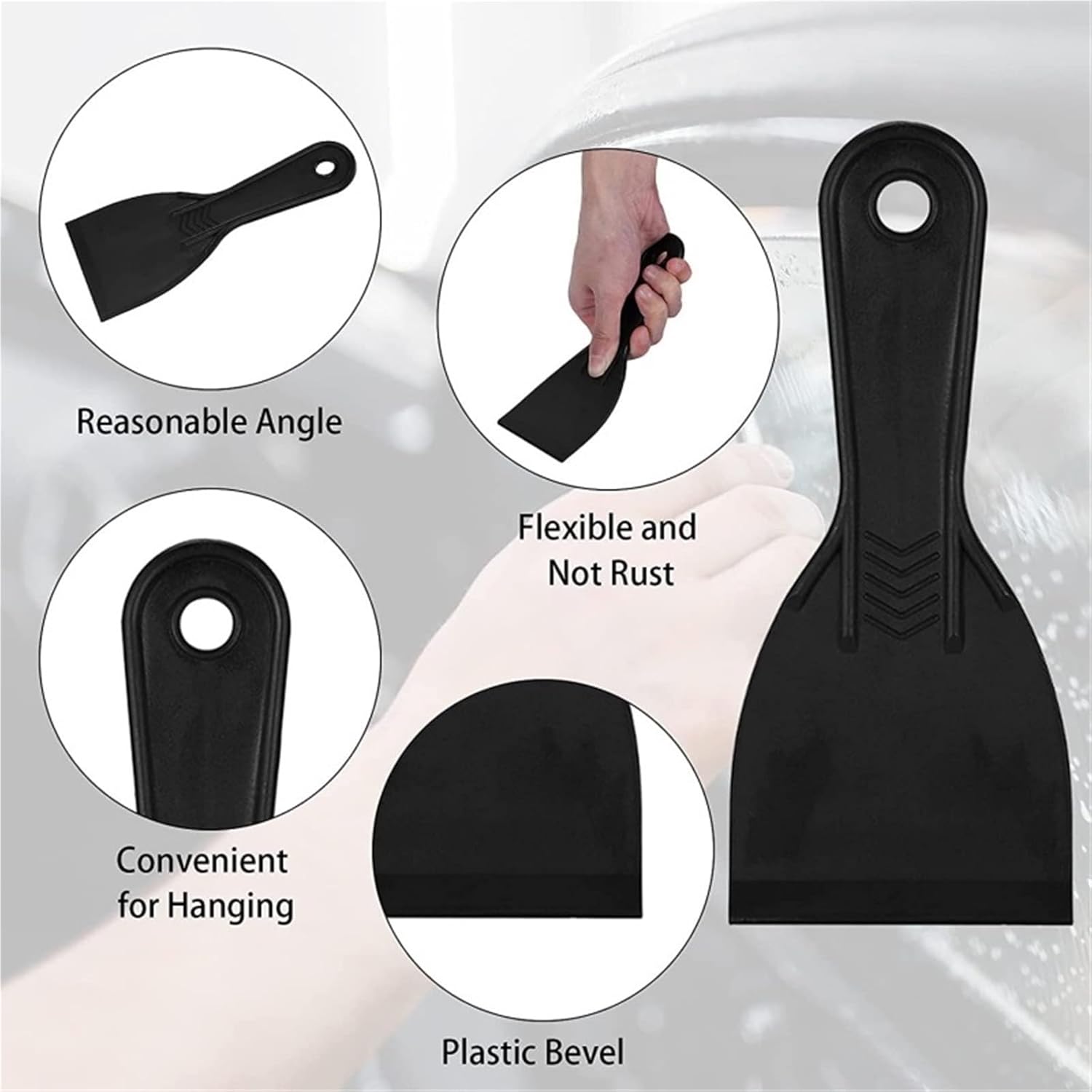 Plastic Putty Knife 4set 5/6pcs/Set Plastic Scrapers Wall Spackle Putty Knife For Wallpaper Removal Plastering Hole Filling Shovel Scraping(5pc)